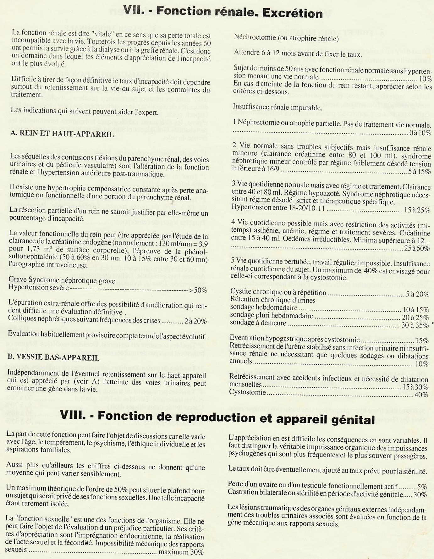 Annexe 3 — Barème fonctionnel indicatif des incapacités en droit commun — page source 131