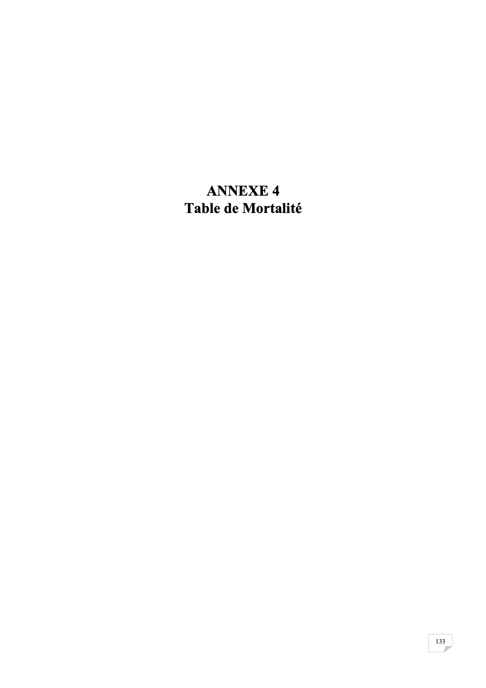 Annexe 4 — Tables de mortalité — page source 133